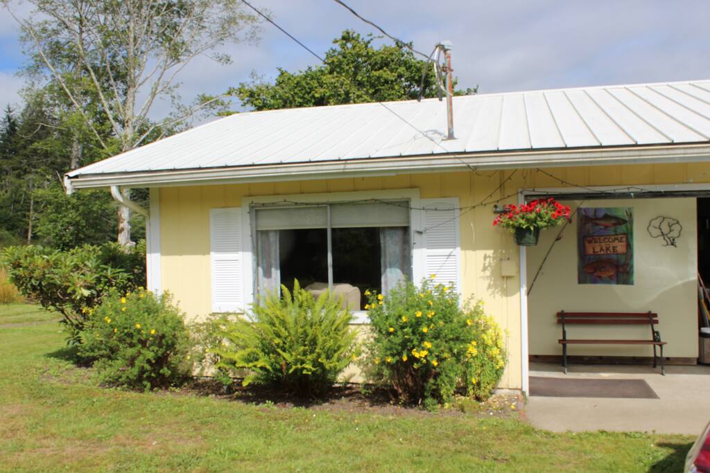 Front window and entrance to guest house