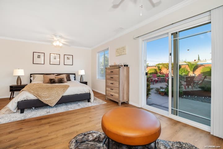 Primary bedroom with king size bed