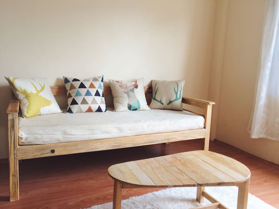 The sofa bed in the living room