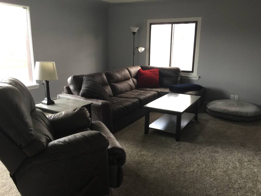 Common living spaces, including living room and kitchen, are welcome to all guests.