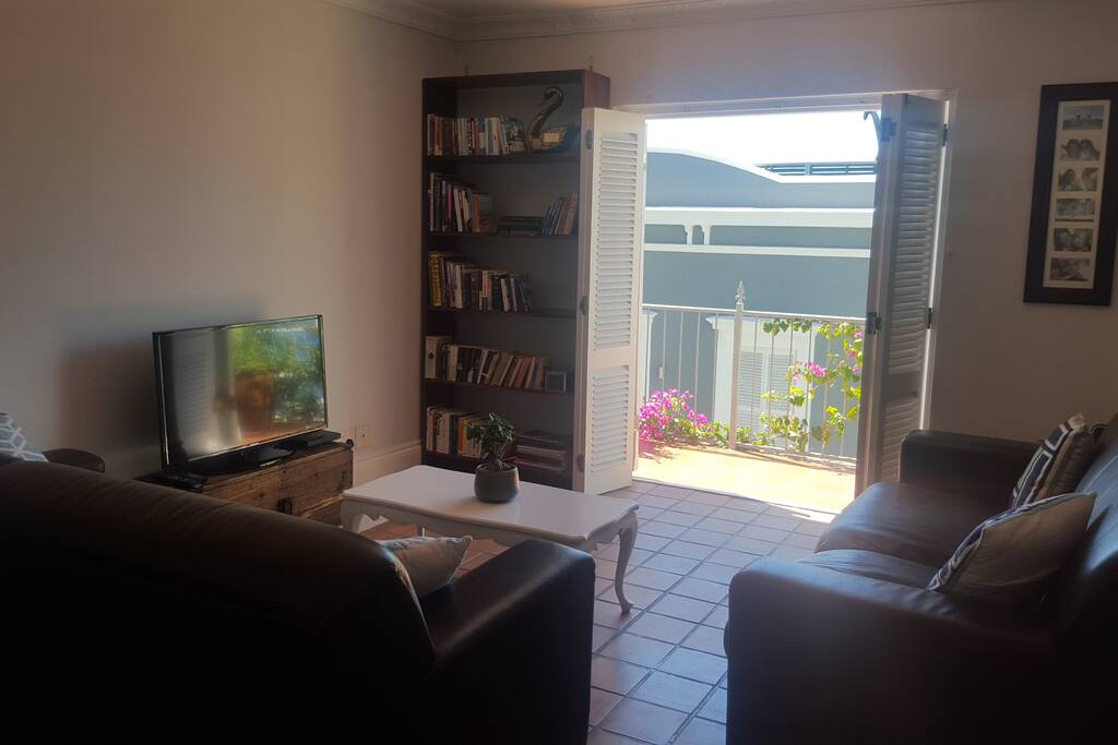 The lounge with french doors onto the balcony