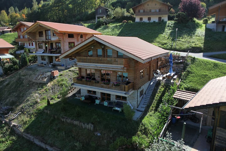 Log home Iseltwald near Interlaken + panoramic view