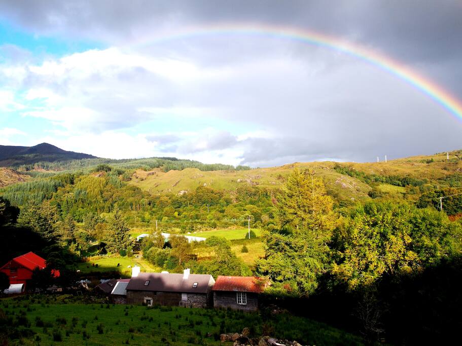 looking down on the farm