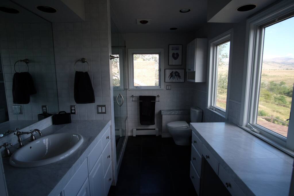 Marble bath w/shower