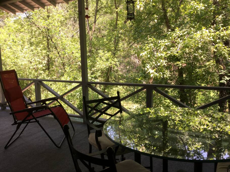 Porch overlooking the river