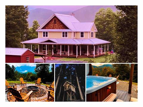 *Mountain Time Farmhouse*Hot tub/Treehouse/Private