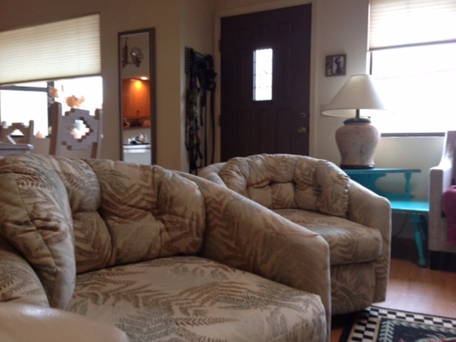 Comfy swivel chairs in living room