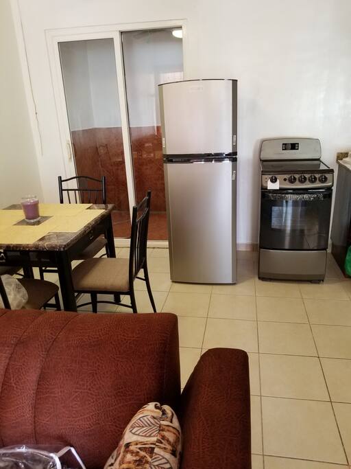 Full kitchen with large storage space