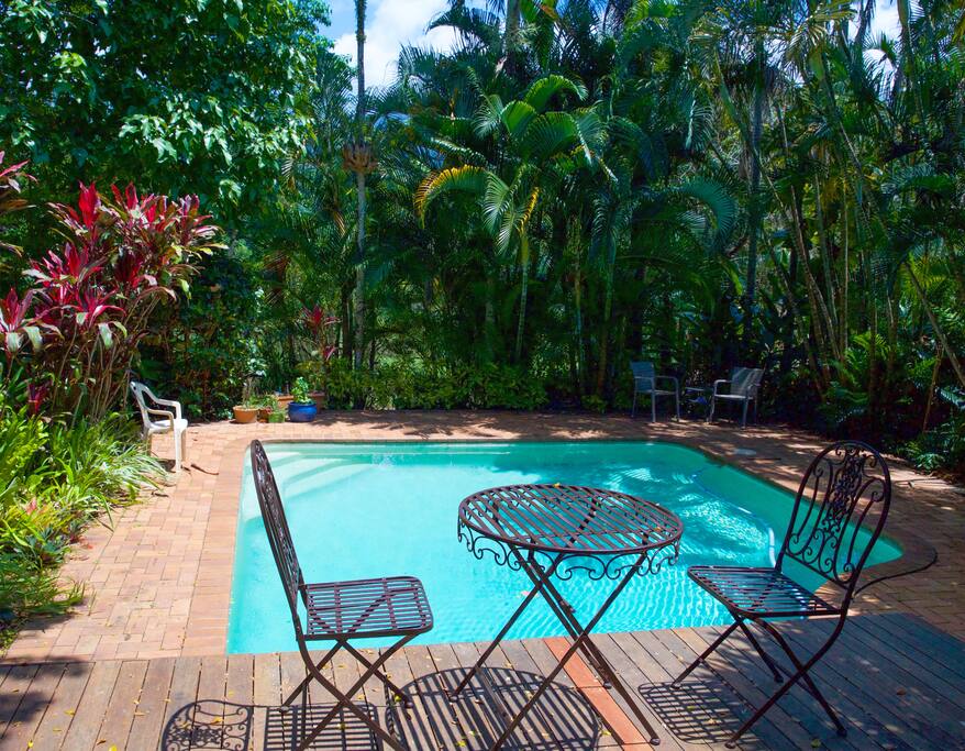 Relax in or by the pool. View from your verandah.