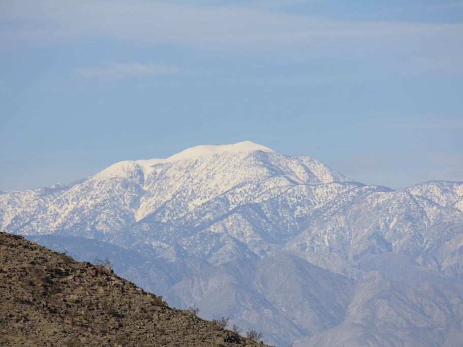 Our San Jacinto Mountains in winter as seen from the property.