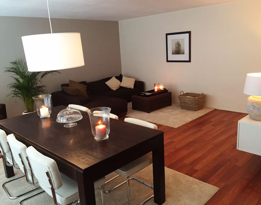 Warme inrichting van dit luxe appartement in de chique wijk Kralingen.