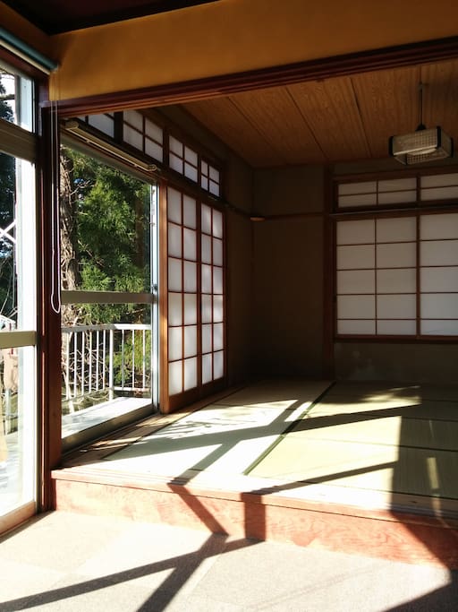 Zen Room One, which is a large room, and for the guests, overlooks mountains and the sea.