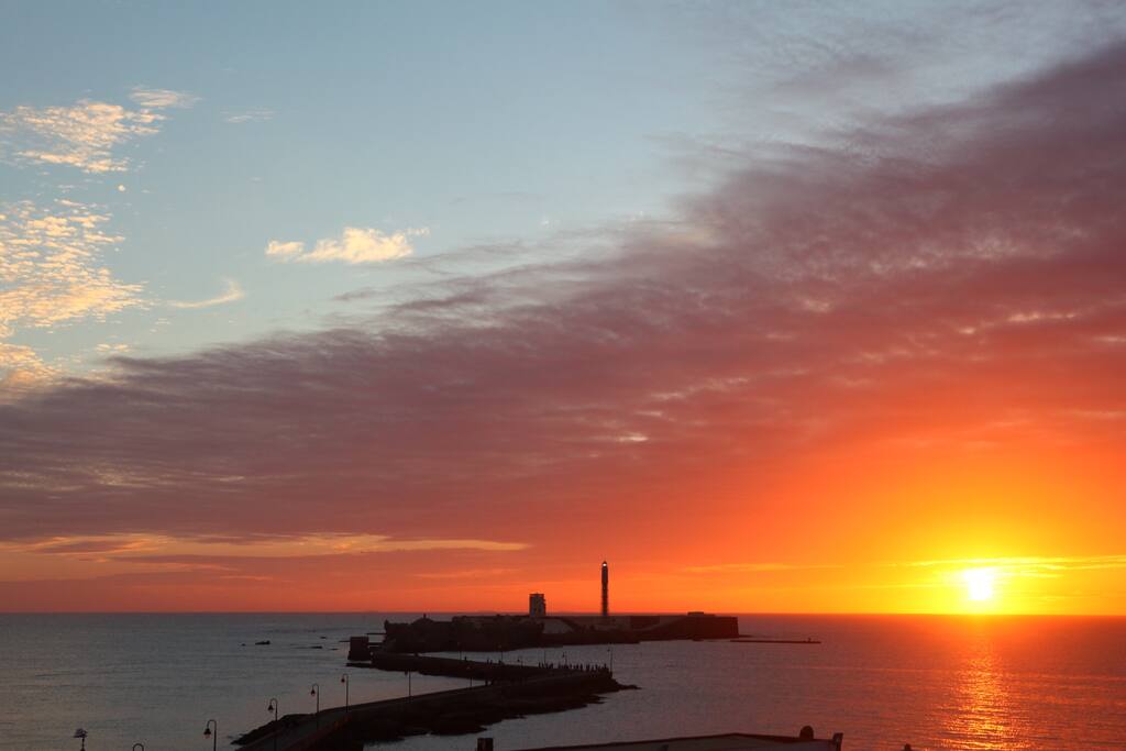 The best view in Cádiz? The view from the lounge and two of the three bedrooms.
