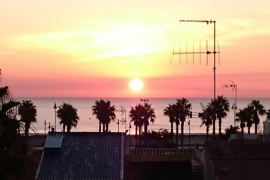 Sunrise view from living room