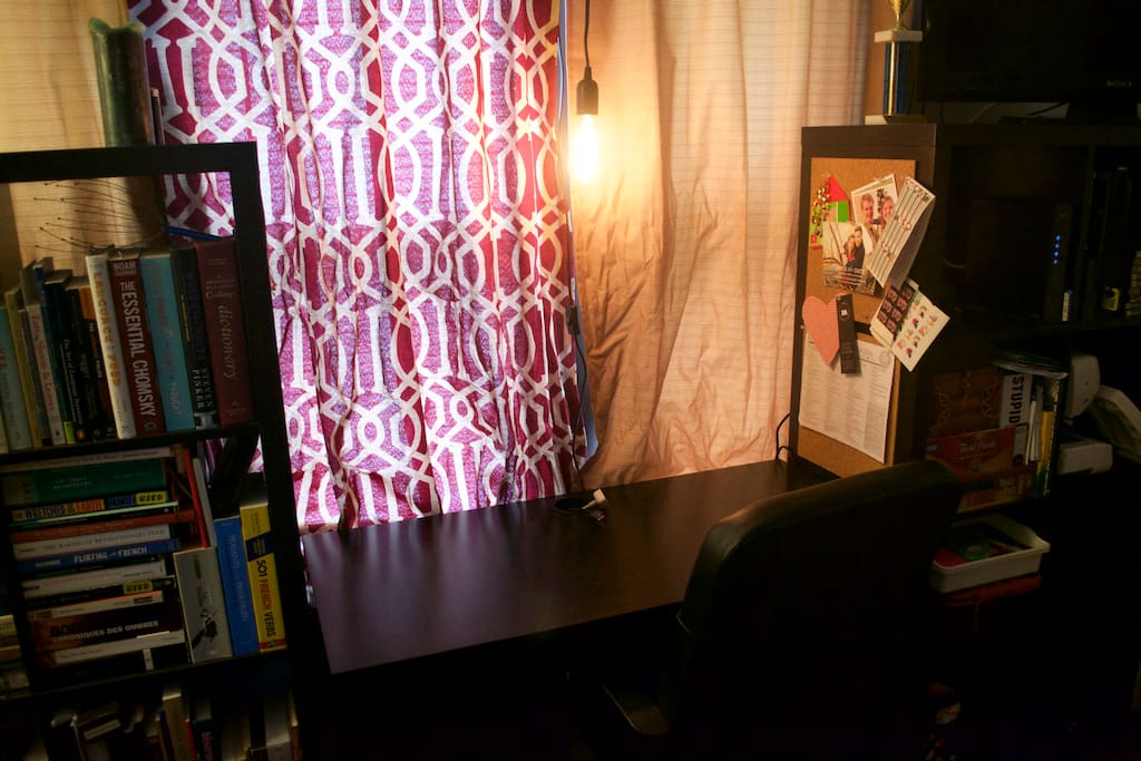 Desk with swivel chair for working