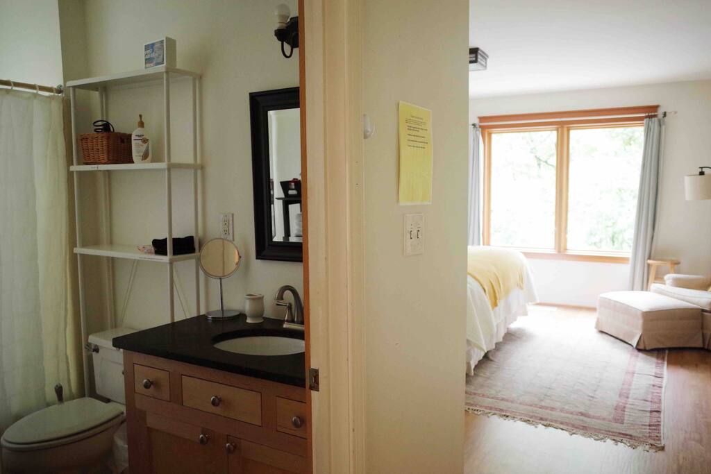 Your bathroom is inside your bedroom for complete privacy.
