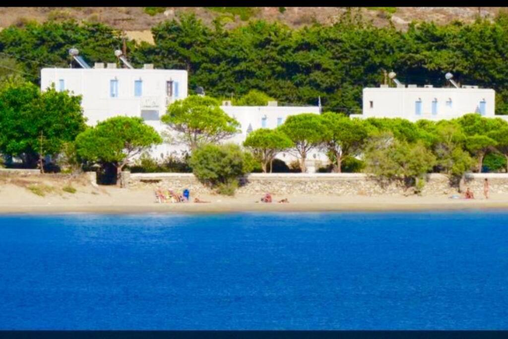 Exterior view ~ Niriides Studios ~ 3 Cycladic buildings on Krios beach.