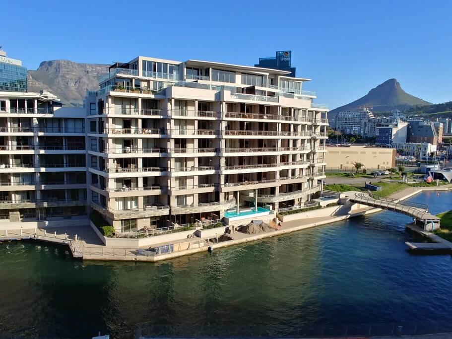 The exterior of the apartment block