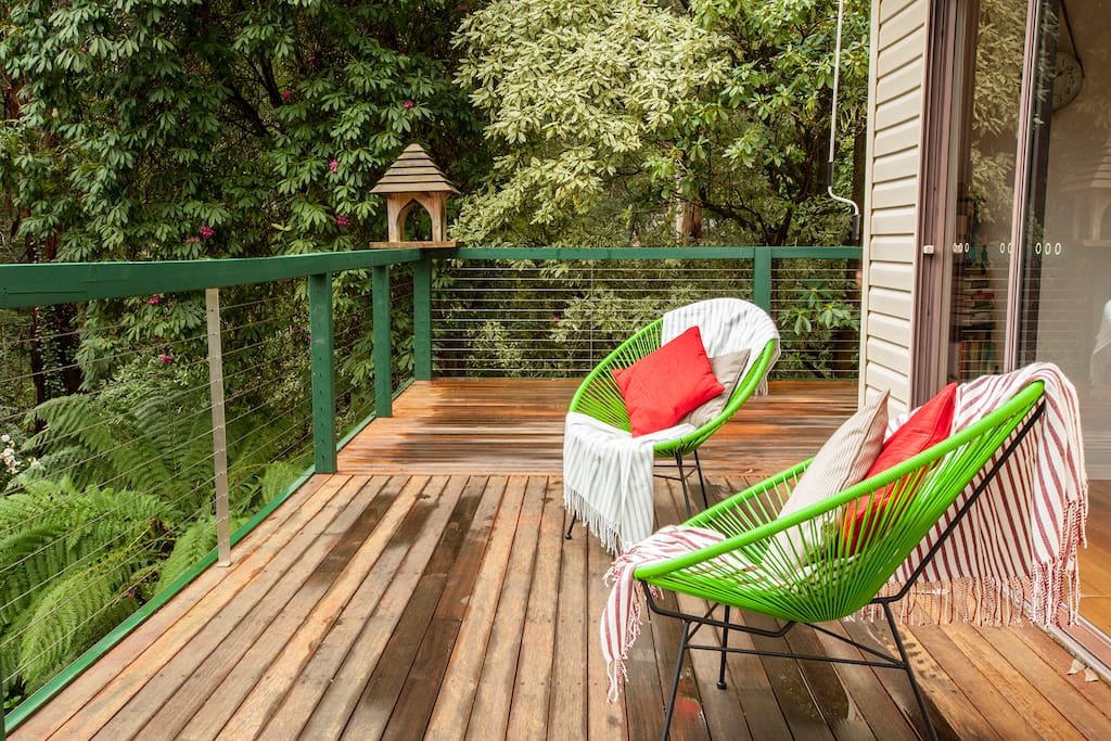 Sit in the sun on the deck and overlook the garden