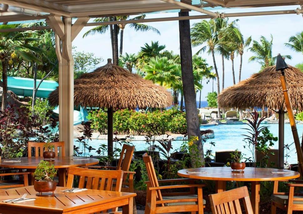 Beautiful breakfast bar near the pool