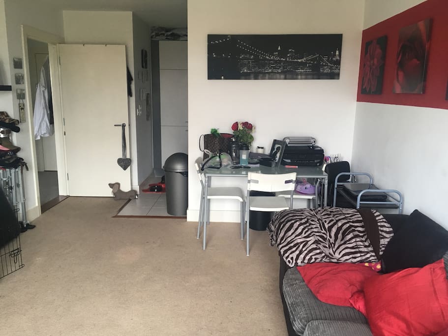 Living room, into kitchen