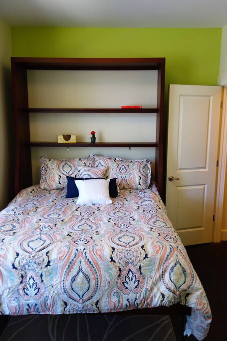 1st Bedroom: queen bed, private closet and attached bath.