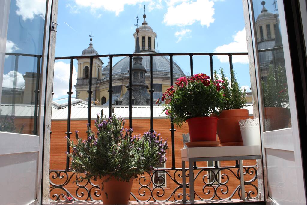 Balcony off of living room with our lovely plants :)