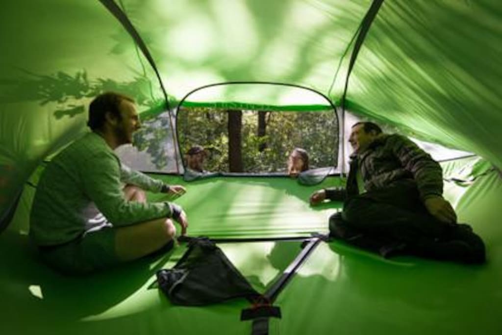 Very roomy, can accommodate two adults and two children.