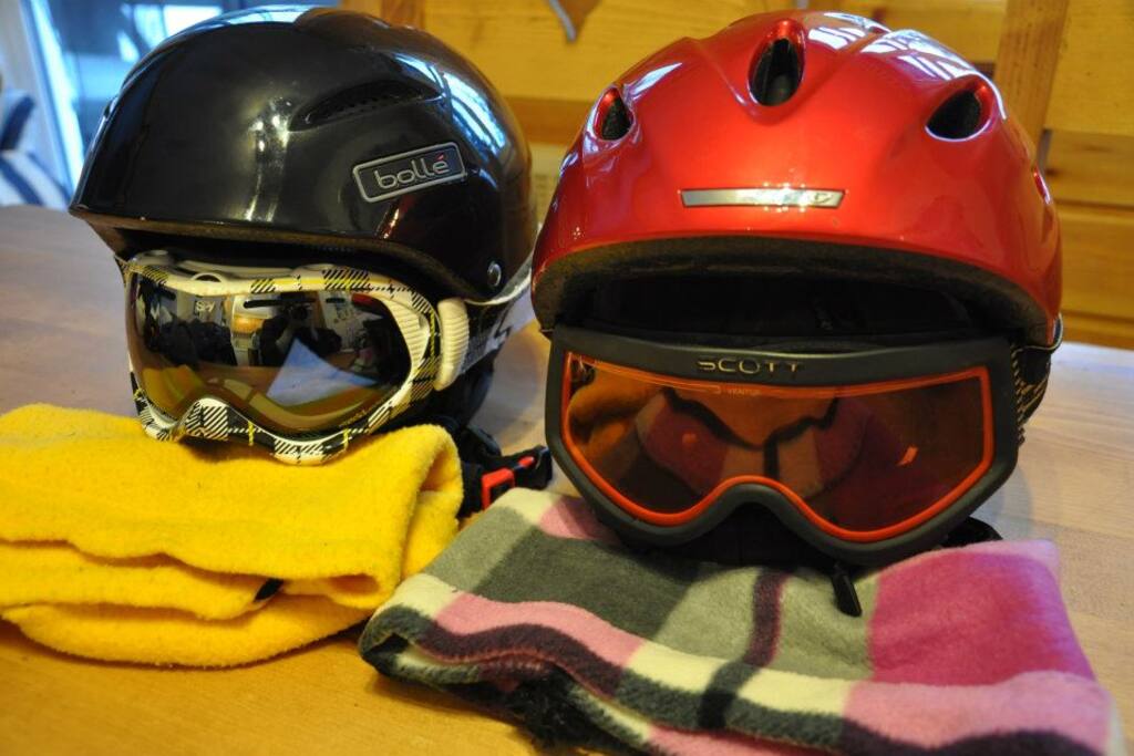 Getting ready to ski. Ski wear is available to rent from several specialist shops in the village - try Lantelme's for great service from Bernard. We have some equipment at the chalet for guests to borrow.