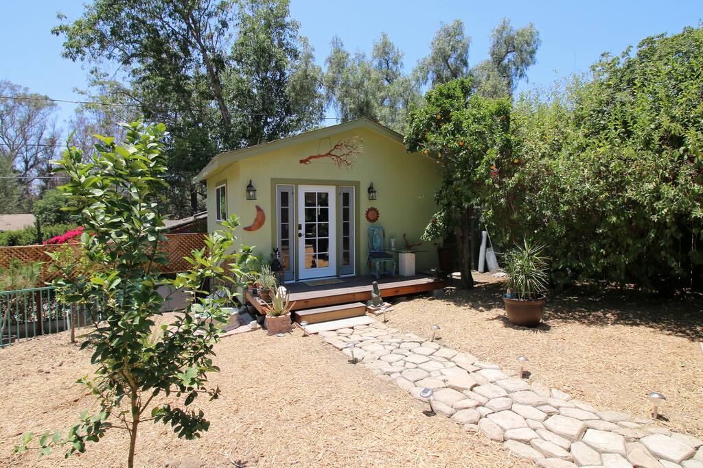 The barn is tucked into the corner of the property and is very private!