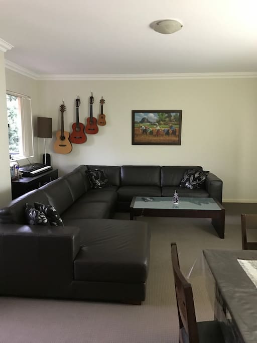 Spend your lazy times by reading, playing keyboard, strumming guitar in our living room.