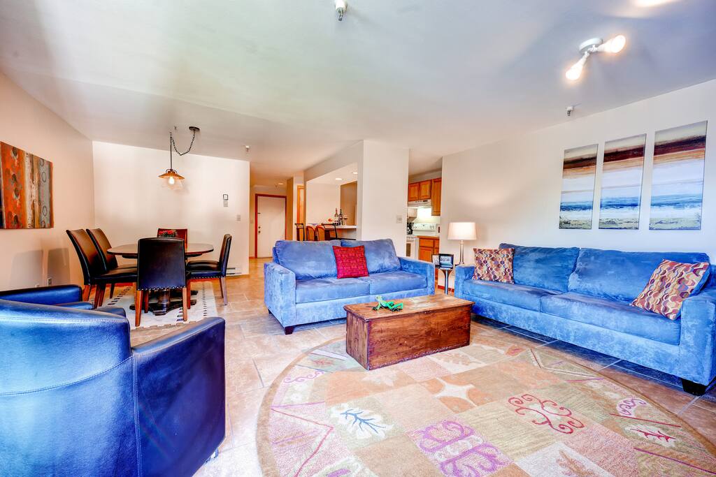 Living room and dining room