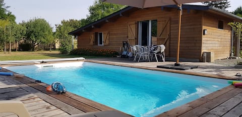 Cottage with pool 10 min from La Flèche Zoo