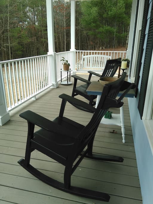 Big Southern Front Porch with swings and rocking chairs