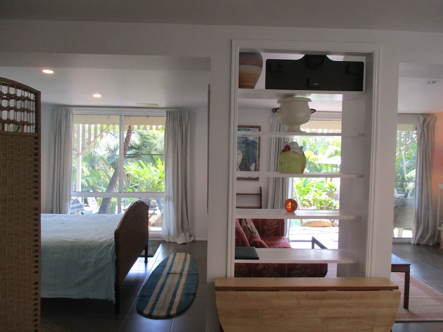 Looking out from the kitchen