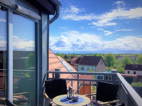 Quiet duplex apartment with views over Röbel