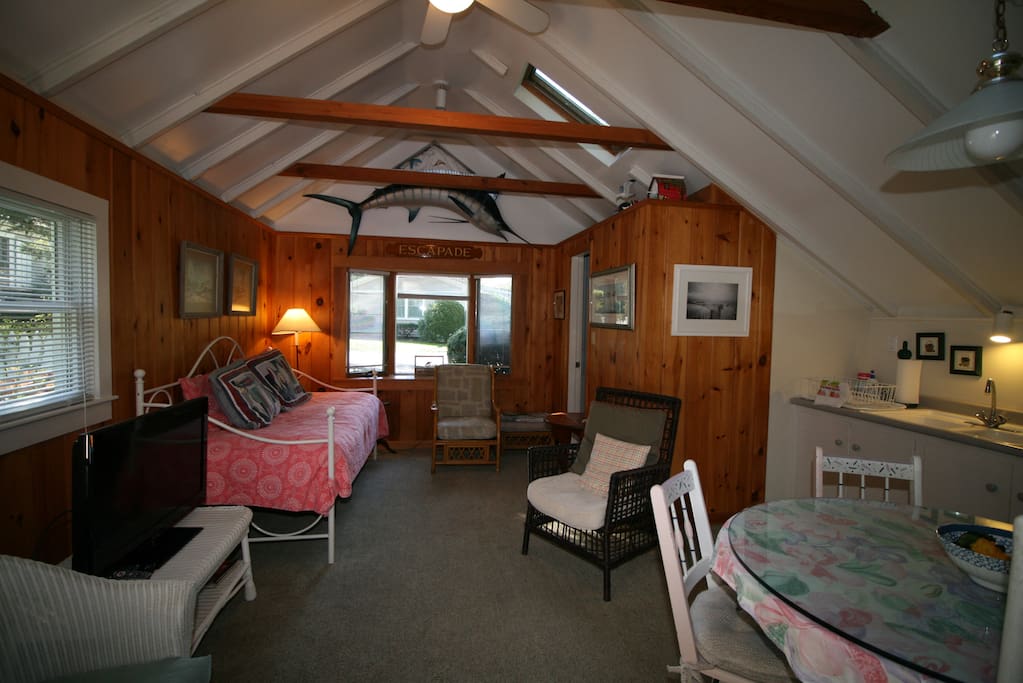 living room/kitchen area.