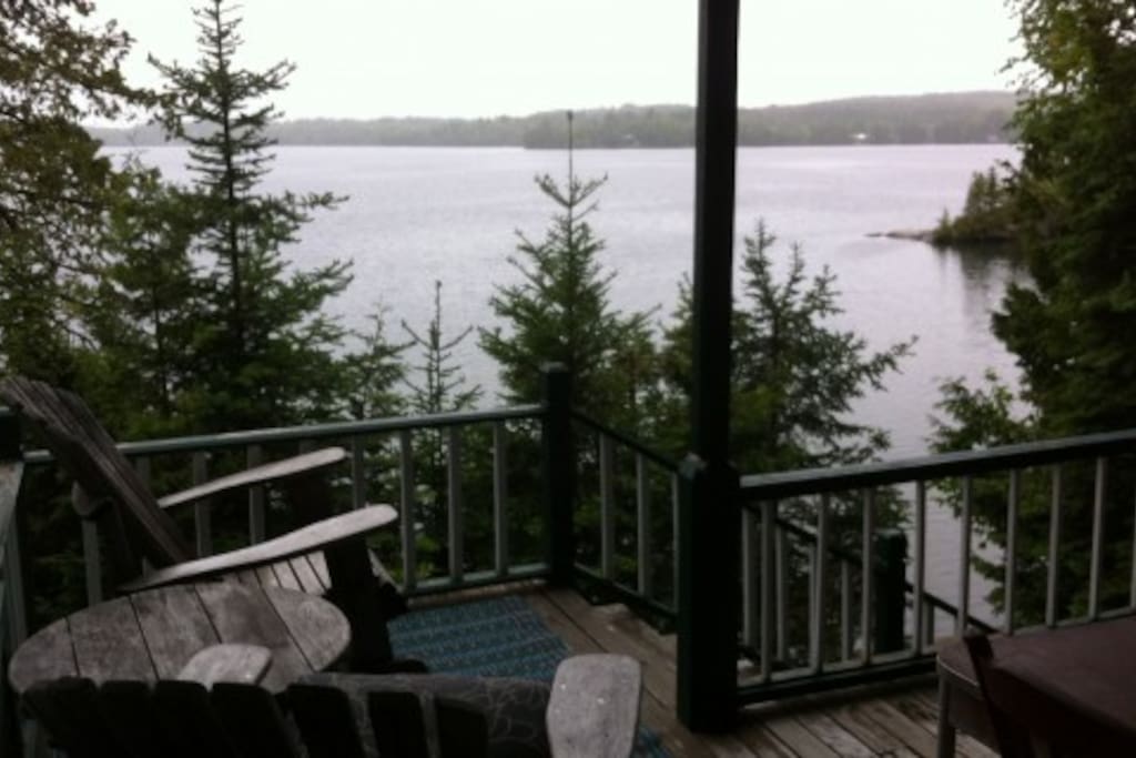Rainy day porch view is magical
