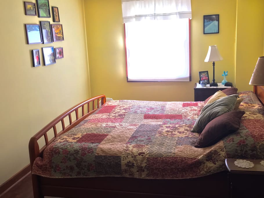 Newly redecorated bedroom - king size bed