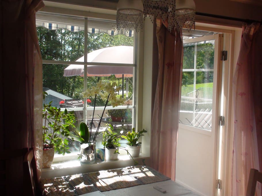 One of the 3 doors that are leading out to the spaceous terrace.This is from the kitchen
