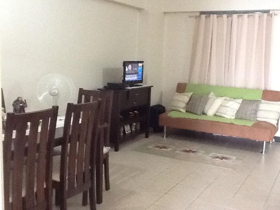 Sala has queen sofa bed, TV and Cable TV.