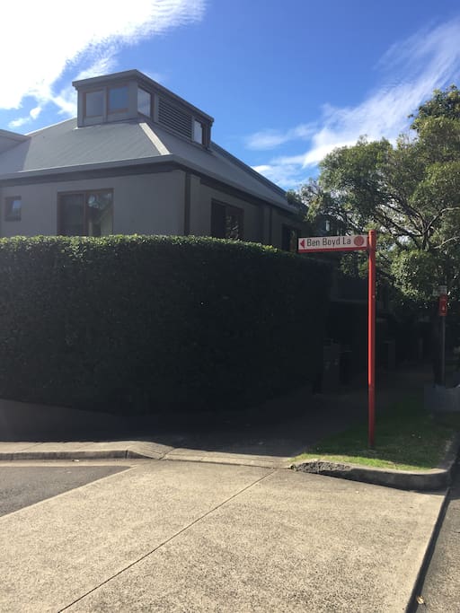 The house is a multi-story townhouse on a road parallel to one of Sydney's most popular routes