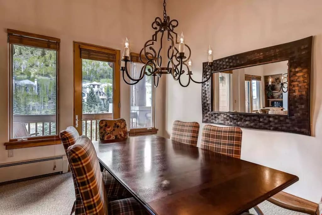 Entertain family and friends at the large dining table.