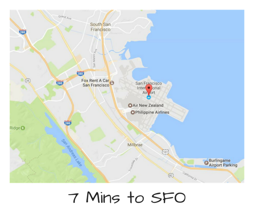 Located very close to SFO.