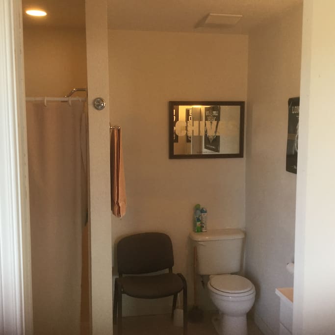 The bathroom is heated, roomy, cleaned daily