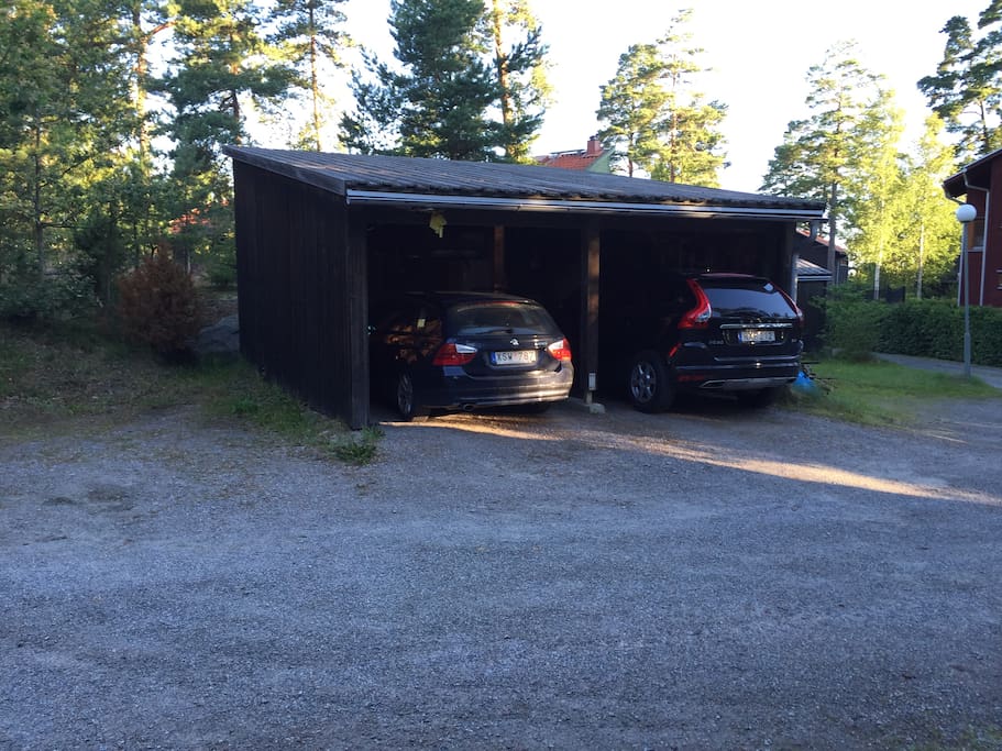 Carport with extra parking lot