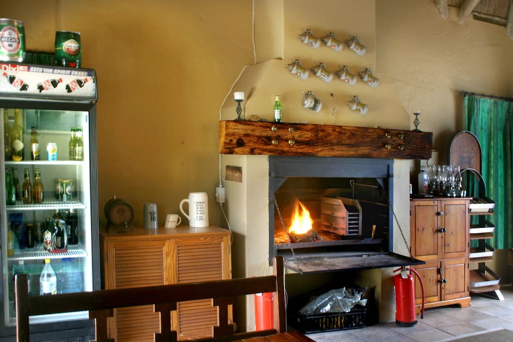 Entertainment photo 1 - Indoor braai/bar area. Big drinks fridge and television for sport