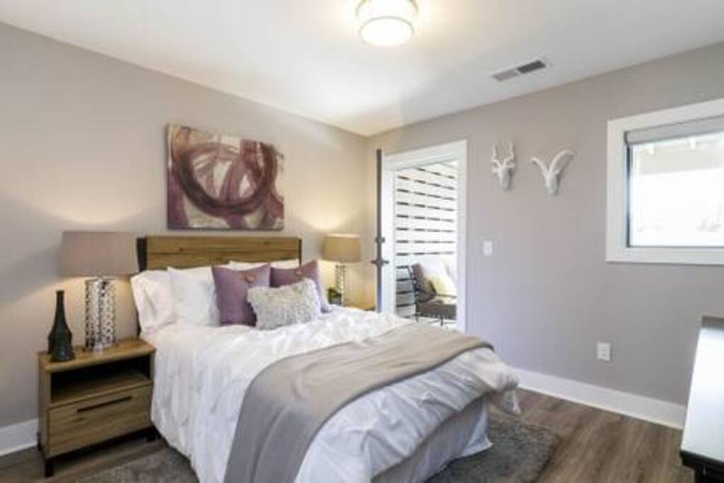 Bedroom with access to the back patio.