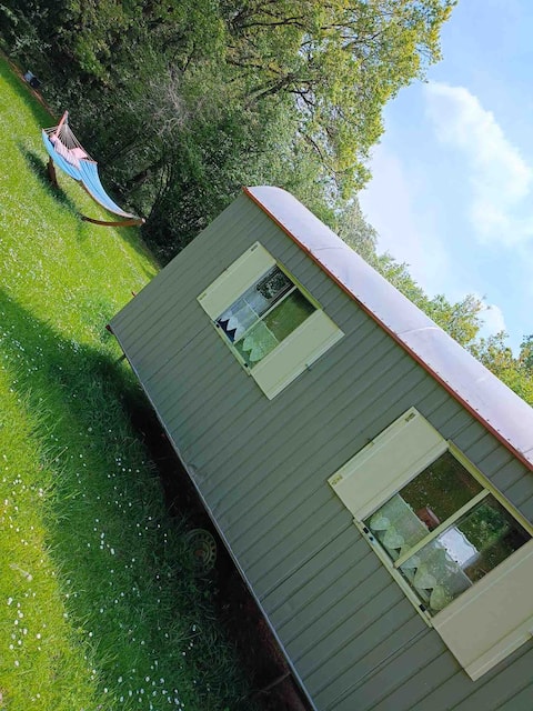 Popular Airbnb listing: The Butterfly Field Roulotte in Viroinval