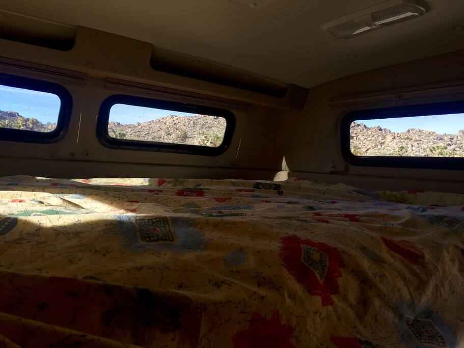 View the mountains from the cozy lofted bed.